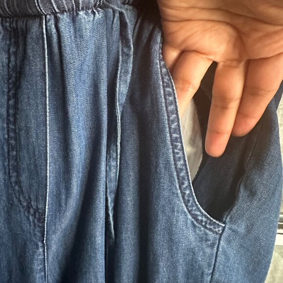 🤩Women Denim Jumpsuit Sz S JUICY COUTURE Embroidered Blue soft and comfy Romper - Picture 9 of 11